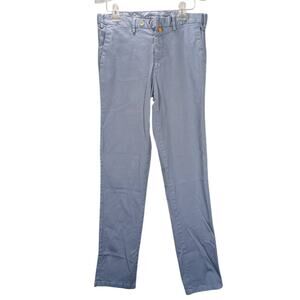 Martin Dingman Pants Mens 34 X 35 Tall Light Blue Chinos Solid Gabardine Italy